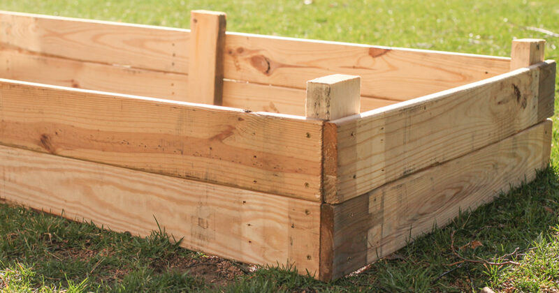 Close Up Raised Garden Bed Corner